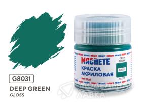 Краска акриловая MACHETE 10 мл, Deep green (Изумрудный, глянцевый)